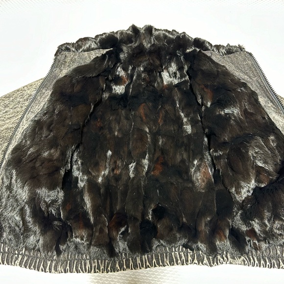 Greg Bell denim and rabbit Jacket - Picture 3 of 10